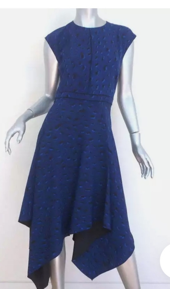 Proenza Schouler asymmetric midi leopard print dress.  Size 8.